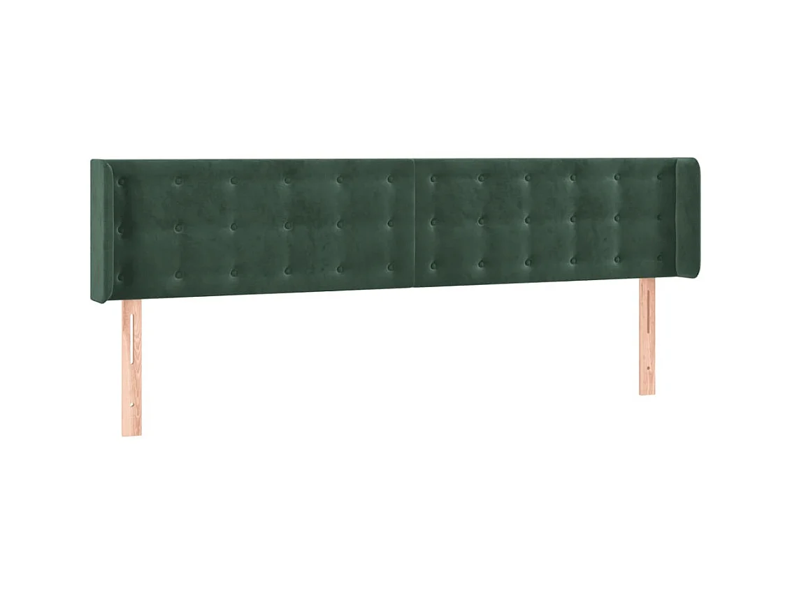 Testiera | Testata del letto ad Orecchio Verde Scuro 183x16x78/88 cm in Velluto