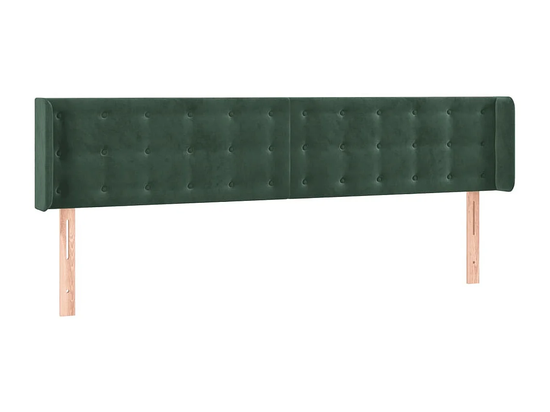 Tête de lit avec oreilles Vert foncé 183x16x78,88 cm Velours LKC15318 BonneVie Meuble