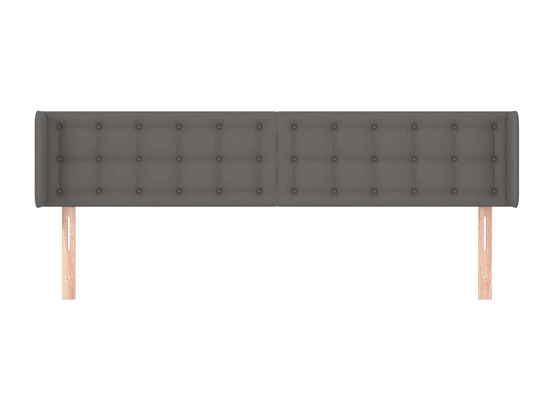 Tête de lit avec oreilles Gris 183x16x78/88 cm Similicuir POI71696 BonneVie Meuble