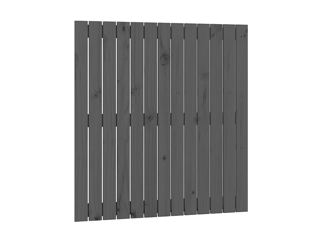 Testiera | Testata del letto da Parete Grigia 82,5x3x90cm in Legno Massello di Pino