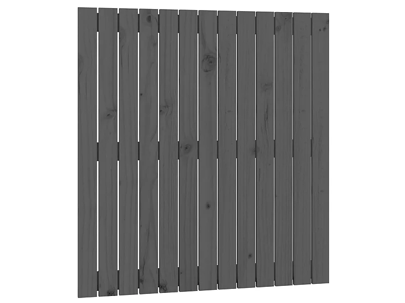 Tête de lit murale Gris 82,5x3x90 cm Bois massif de pin POI23655 BonneVie Meuble