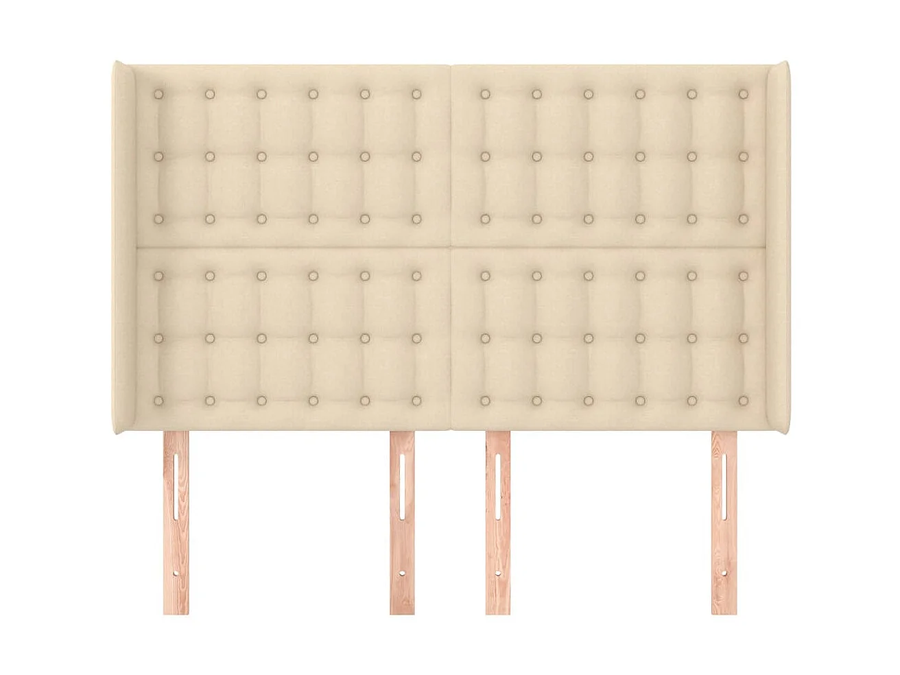 Cabecero con orejas de tela color crema 147x16x118/128 cm ES22942