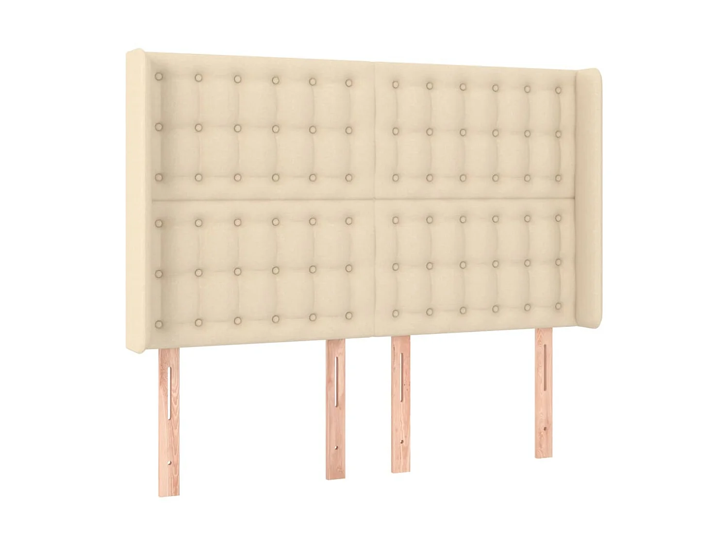 Tête de lit avec oreilles Crème 147x16x118/128 cm Tissu POI64808 BonneVie Meuble