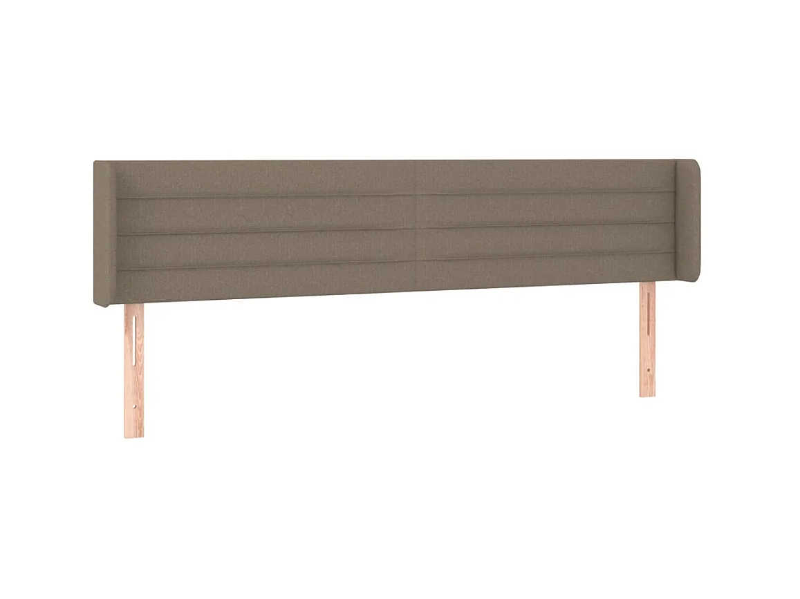 Tête de lit avec oreilles Taupe 203x16x78/88 cm Tissu POI27936 BonneVie Meuble
