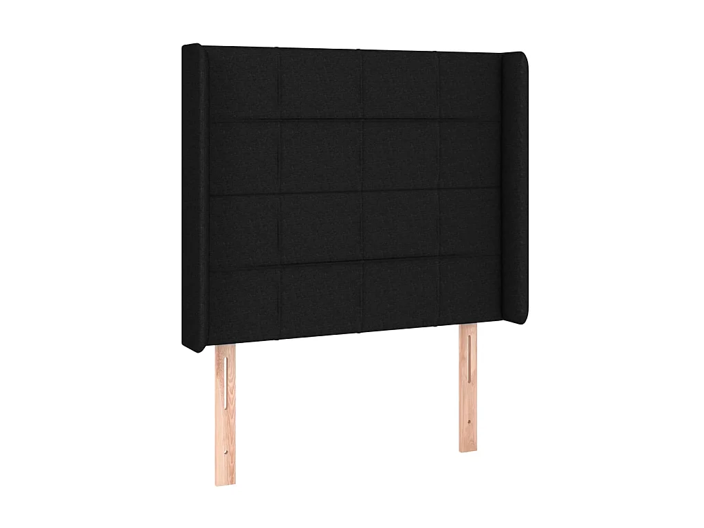 Tête de lit avec oreilles Noir 83x16x118/128 cm Tissu POI28506 BonneVie Meuble