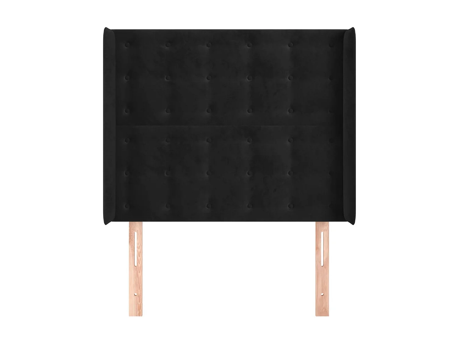 Cabecero con orejas de terciopelo negro 83x16x118/128 cm ES84048