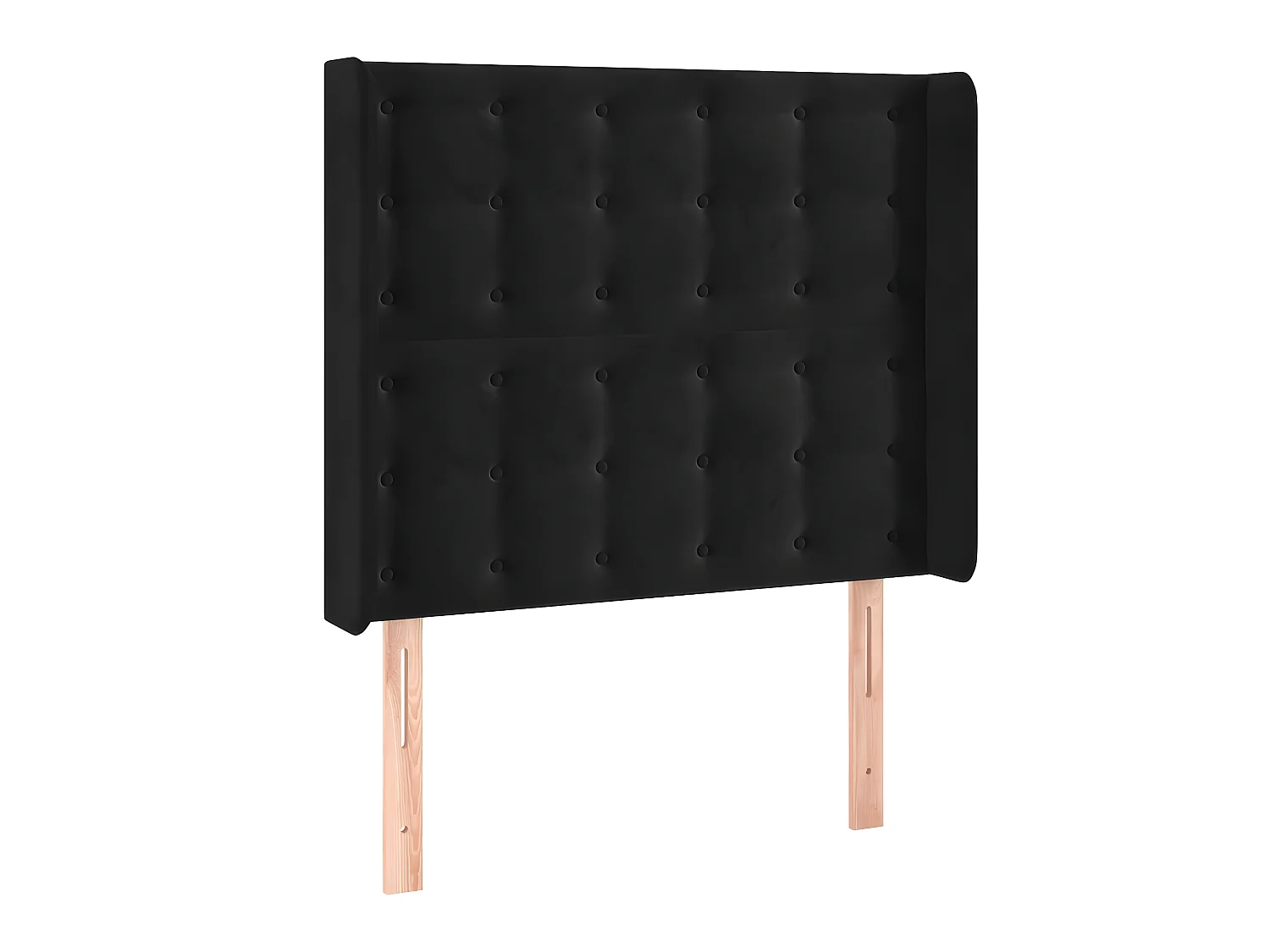 Tête de lit avec oreilles Noir 83x16x118/128 cm Velours POI14736 BonneVie Meuble