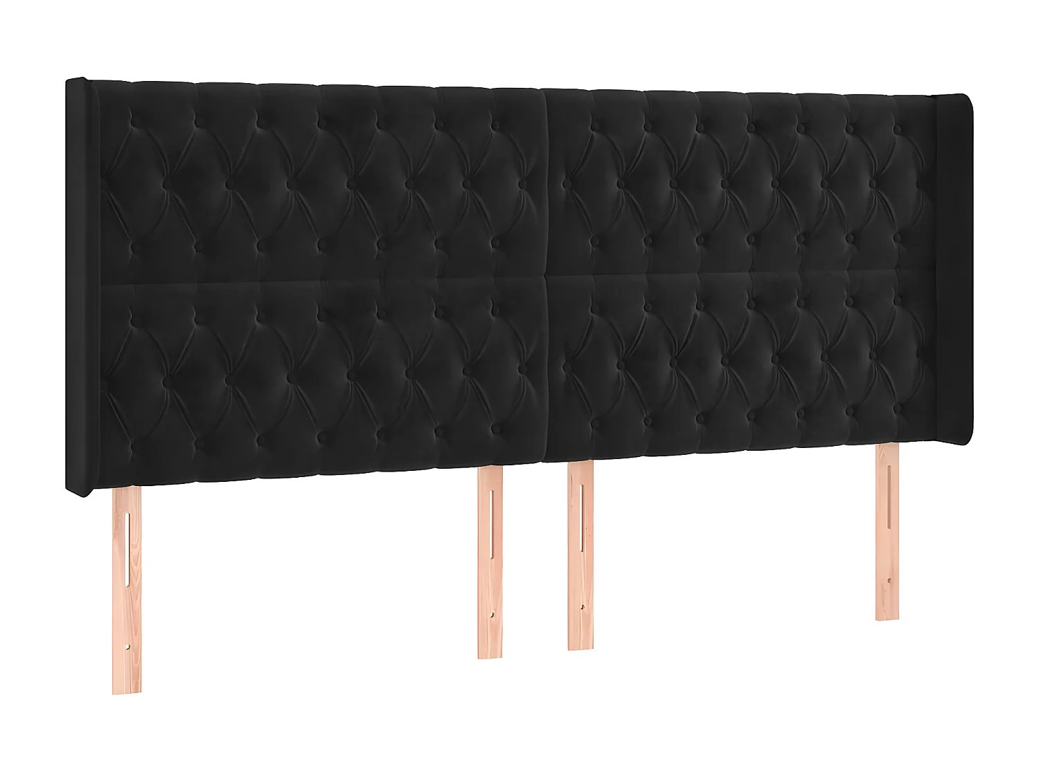 Cabecero con LED de terciopelo negro 183x16x118/128 cm ES32295