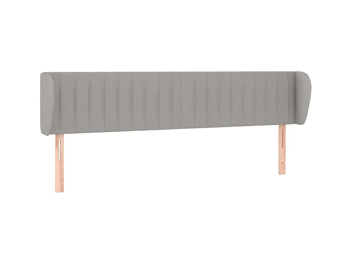 Testiera | Testata del letto ad Orecchio Grigio Chiaro 163x23x78/88 cm in Tessuto