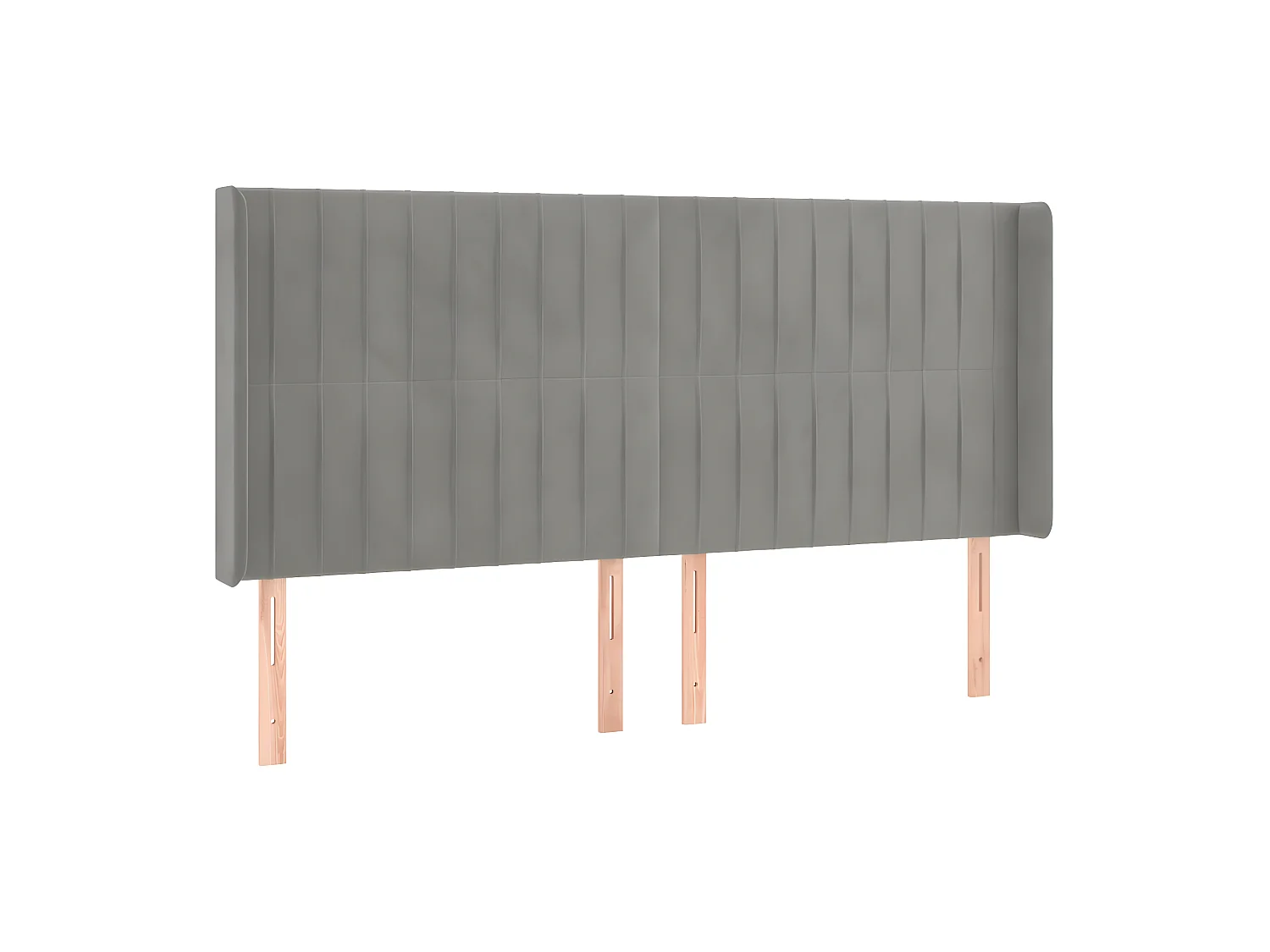 Tête de lit avec oreilles Gris clair 163x16x118/128 cm Velours POI23944 BonneVie Meuble