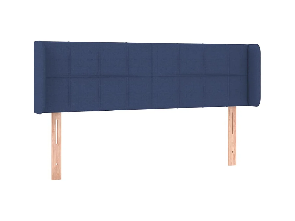 Testiera | Testata del letto ad Orecchio Blu 147x16x78/88cm in Tessuto
