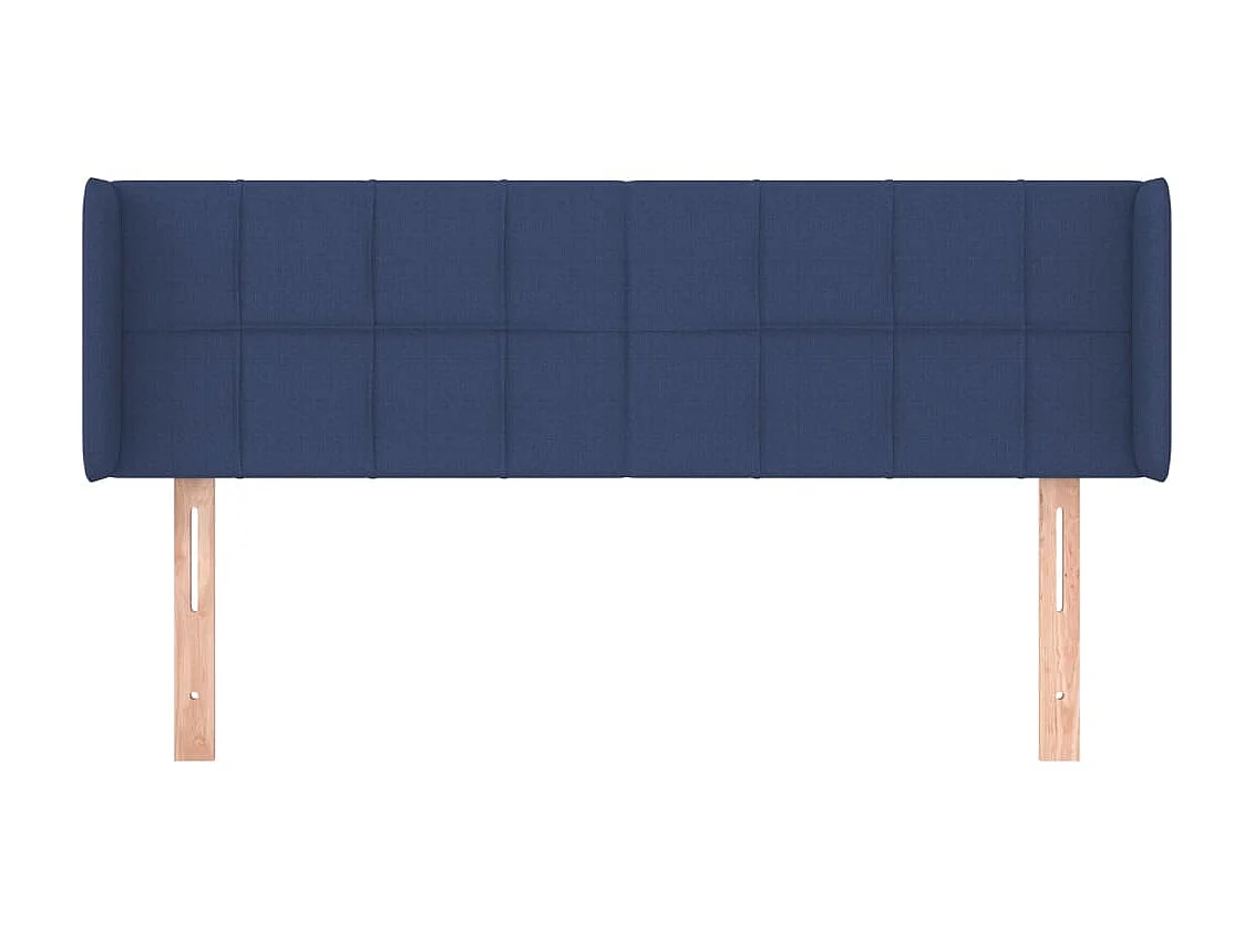 Tête de lit avec oreilles Bleu 147x16x78/88 cm Tissu POI28662 BonneVie Meuble