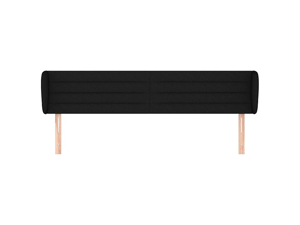 Kopfteil,Bettkopfteil mit Ohren Schwarz 163x23x78/88 cm Stoff -gkd197414