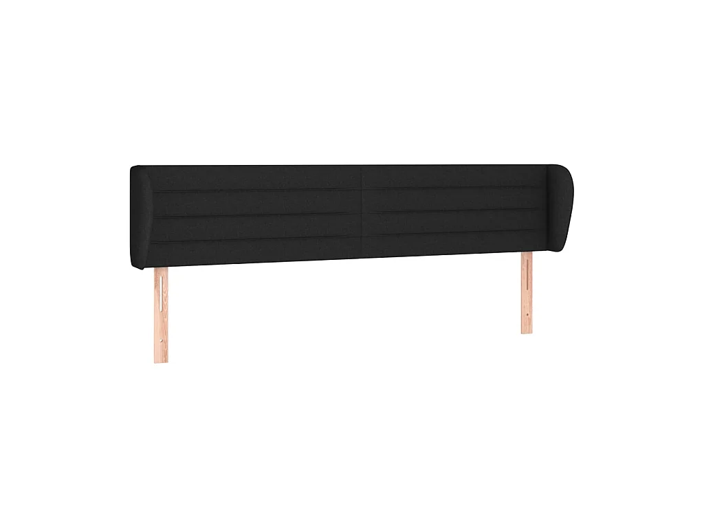 Testiera | Testata del letto ad Orecchio Nera 163x23x78/88 cm in Tessuto