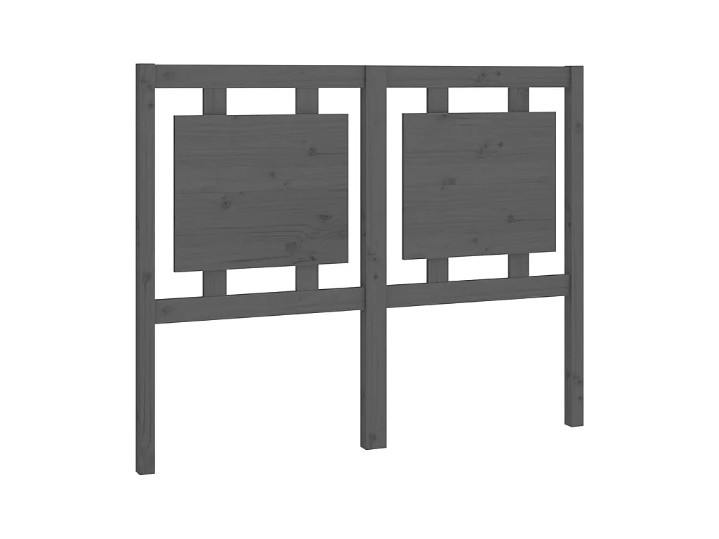 Tête de lit Gris 125,5x4x100 cm Bois massif de pin POI62933 BonneVie Meuble