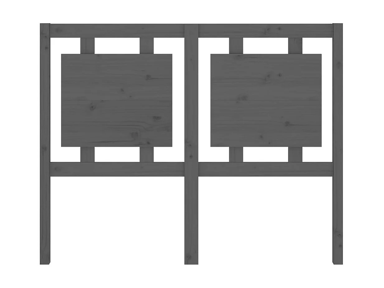 Hoofdbord 125,5x4x100 cm massief grenenhout grijs NL955670