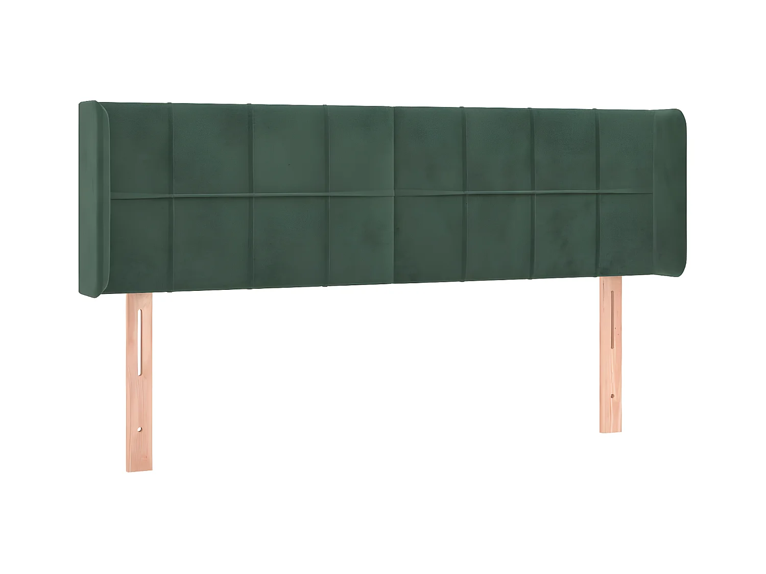 Testiera | Testata del letto ad Orecchio Verde Scuro 147x16x78/88 cm in Velluto