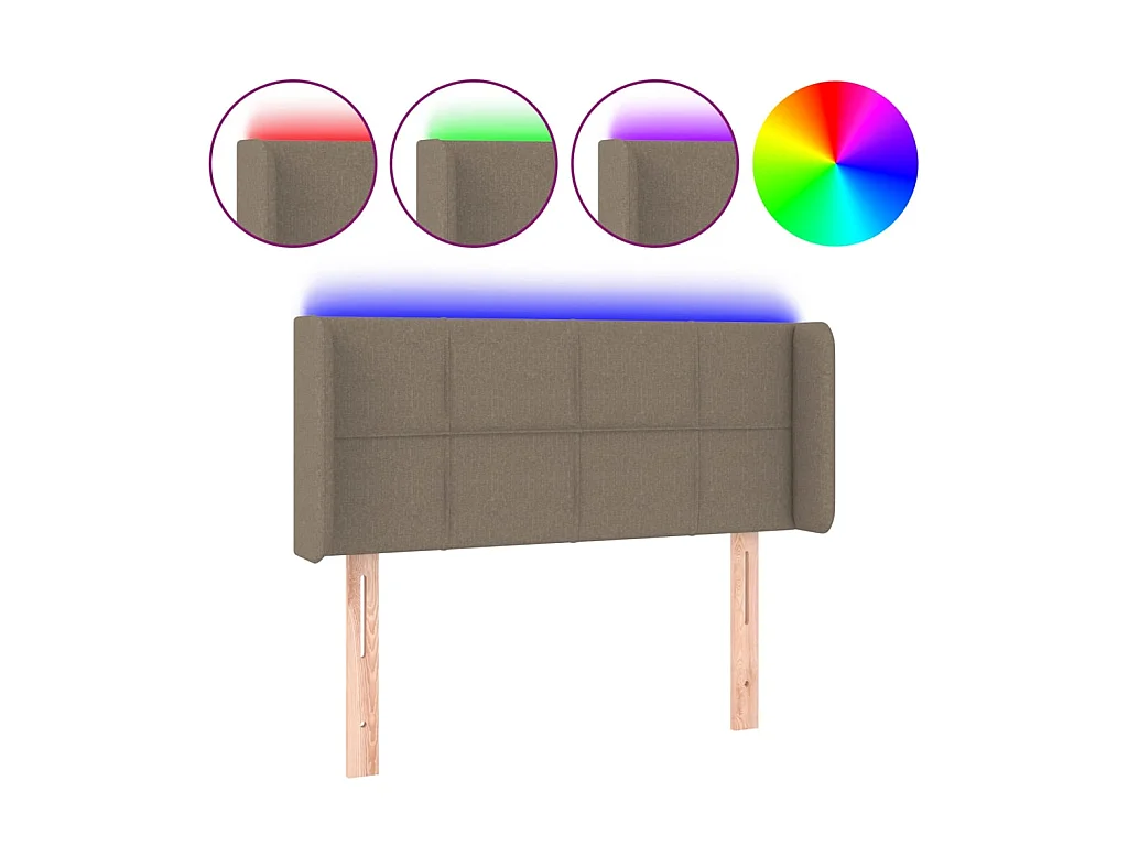 Tête de lit à LED Taupe 103x16x78/88 cm Tissu POI89127 BonneVie Meuble