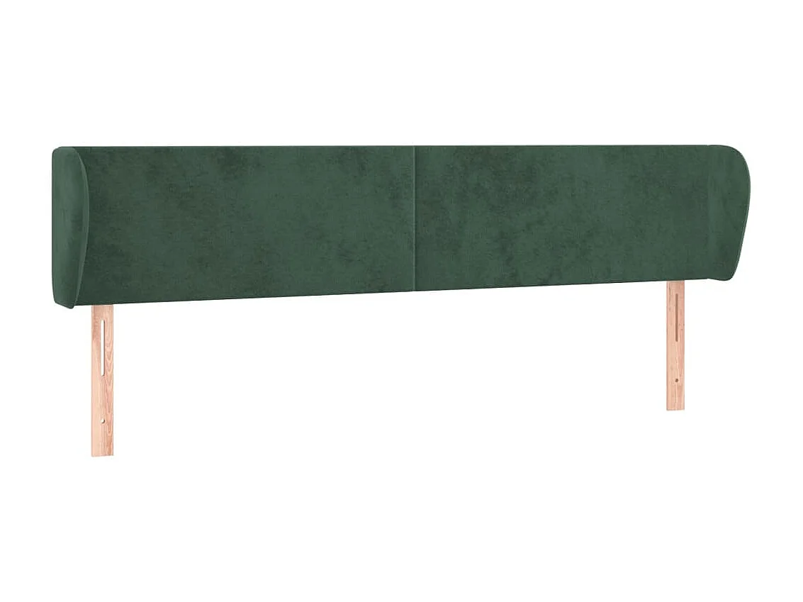 Cabecero de terciopelo verde oscuro 203x23x78/88 cm ES261621