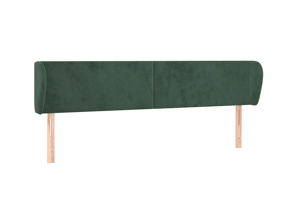 Testiera | Testata del letto ad Orecchio Verde Scuro 203x23x78/88 cm in Velluto