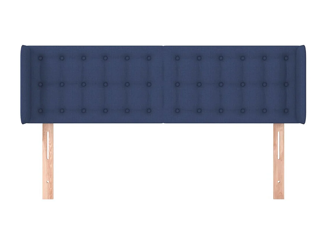 Tête de lit avec oreilles Bleu 147x16x78/88 cm Tissu POI72968 BonneVie Meuble