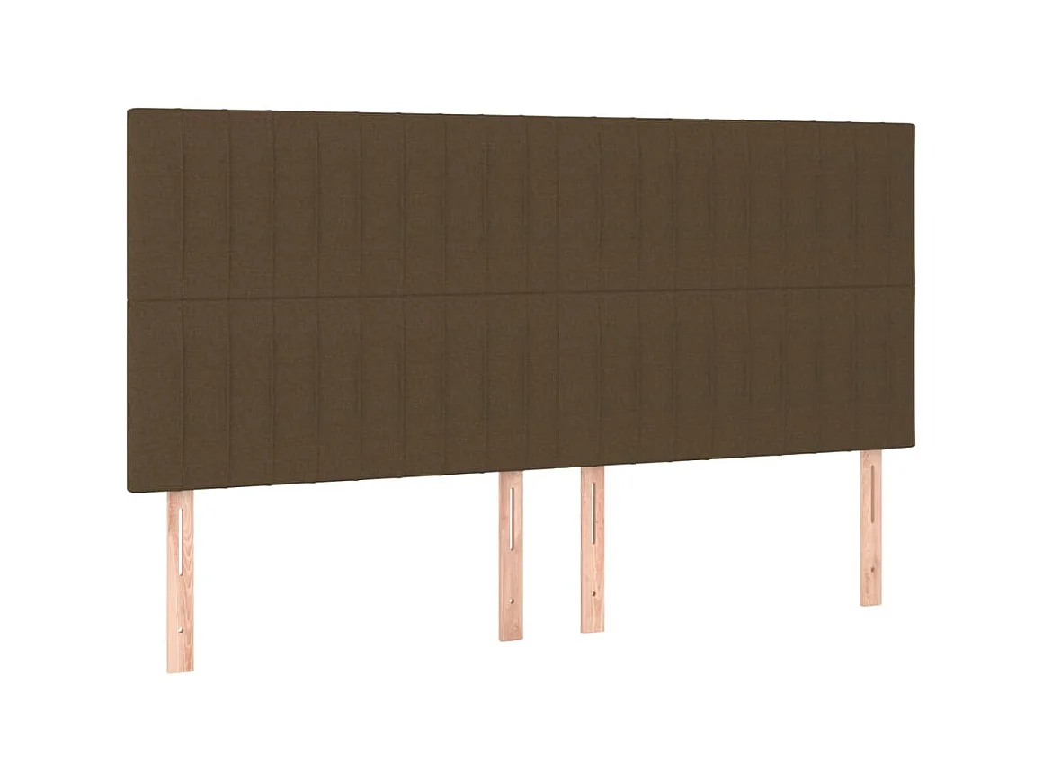 Têtes de lit 4 pcs Marron Foncé 80x5x78/88 cm Tissu POI56563 BonneVie Meuble