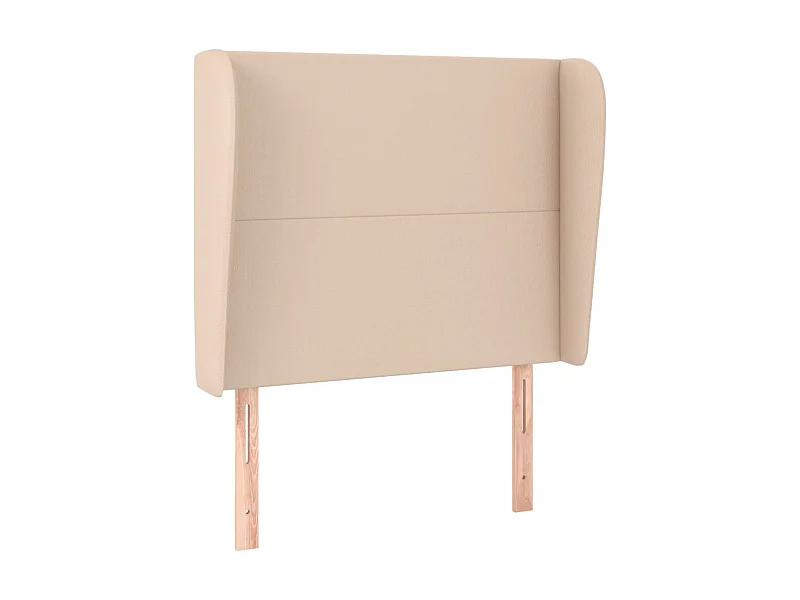 Cabecero con orejas cuero sintético capuchino 103x23x118/128 cm ES97643