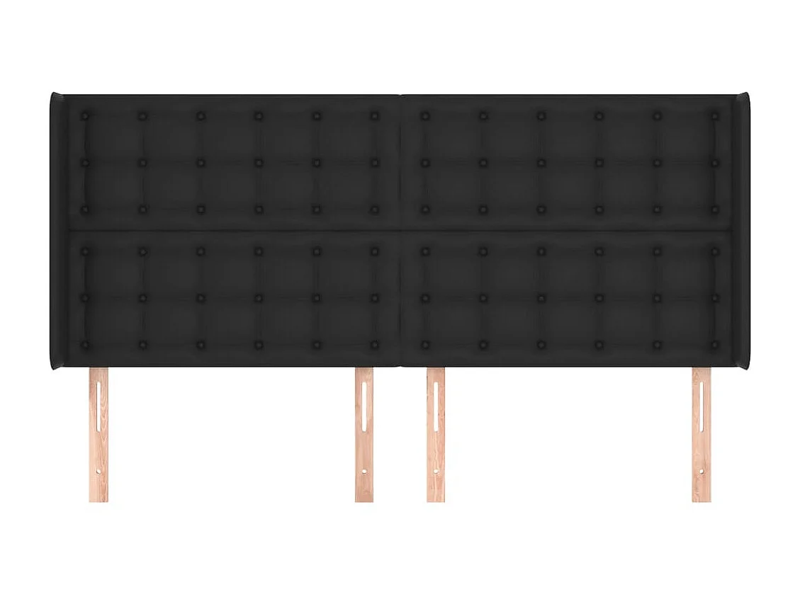 Testiera ad Orecchio Nera 163x16x118/128 cm in Similpelle CFW696288