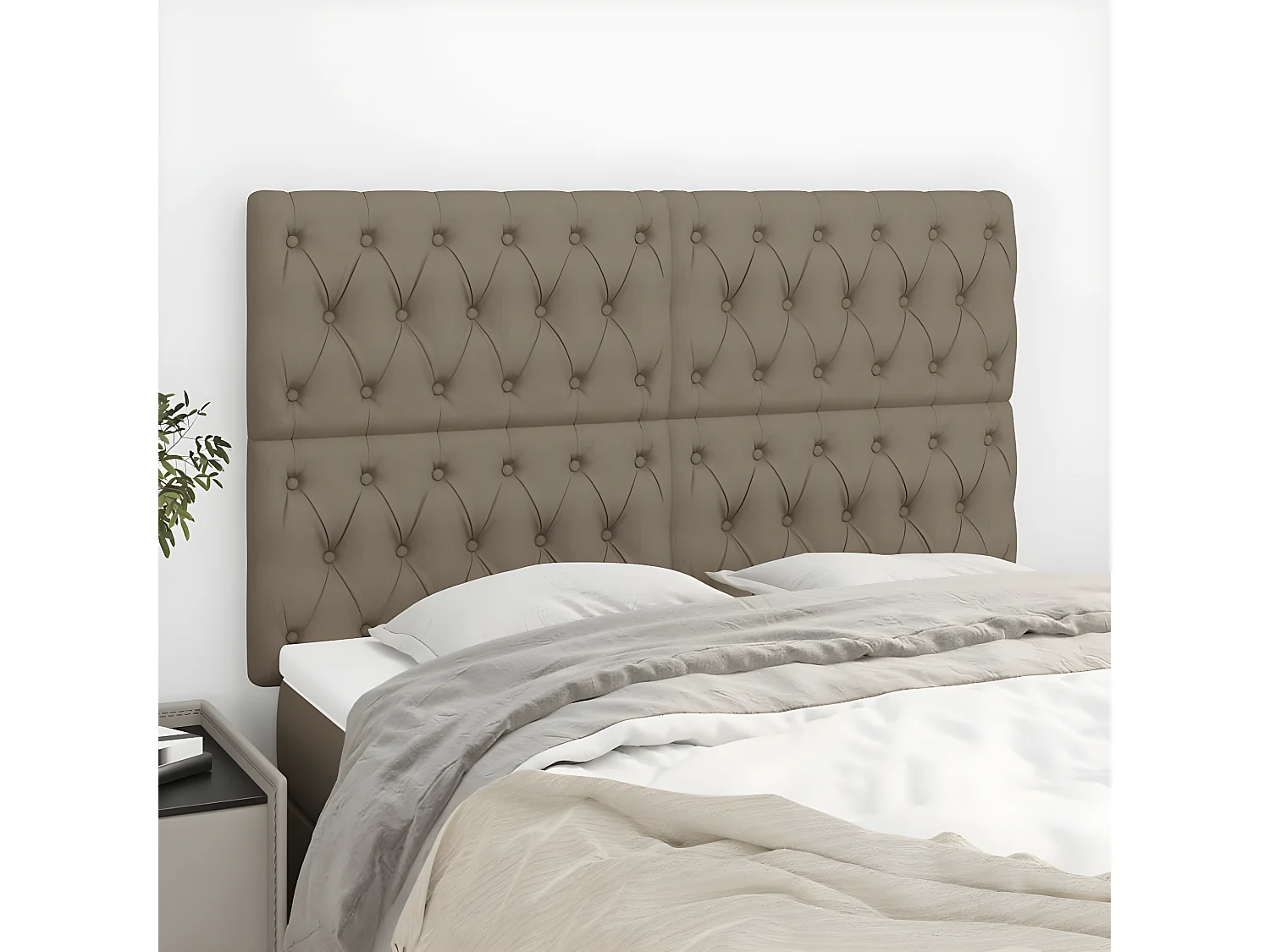 Kopfteil,Bettkopfteile 4 Stk. Taupe 80x7x78/88 cm Stoff -gkd177673