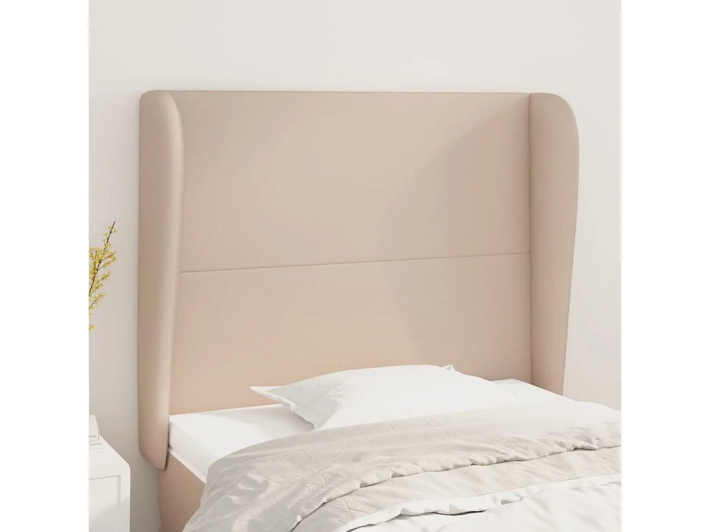 Tête de lit avec oreilles Cappuccino 93x23x118/128cm Similicuir POI44091 BonneVie Meuble