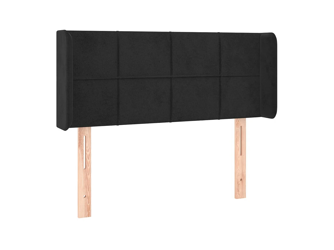 Tête de lit avec oreilles Noir 103x16x78/88 cm Velours POI63799 BonneVie Meuble