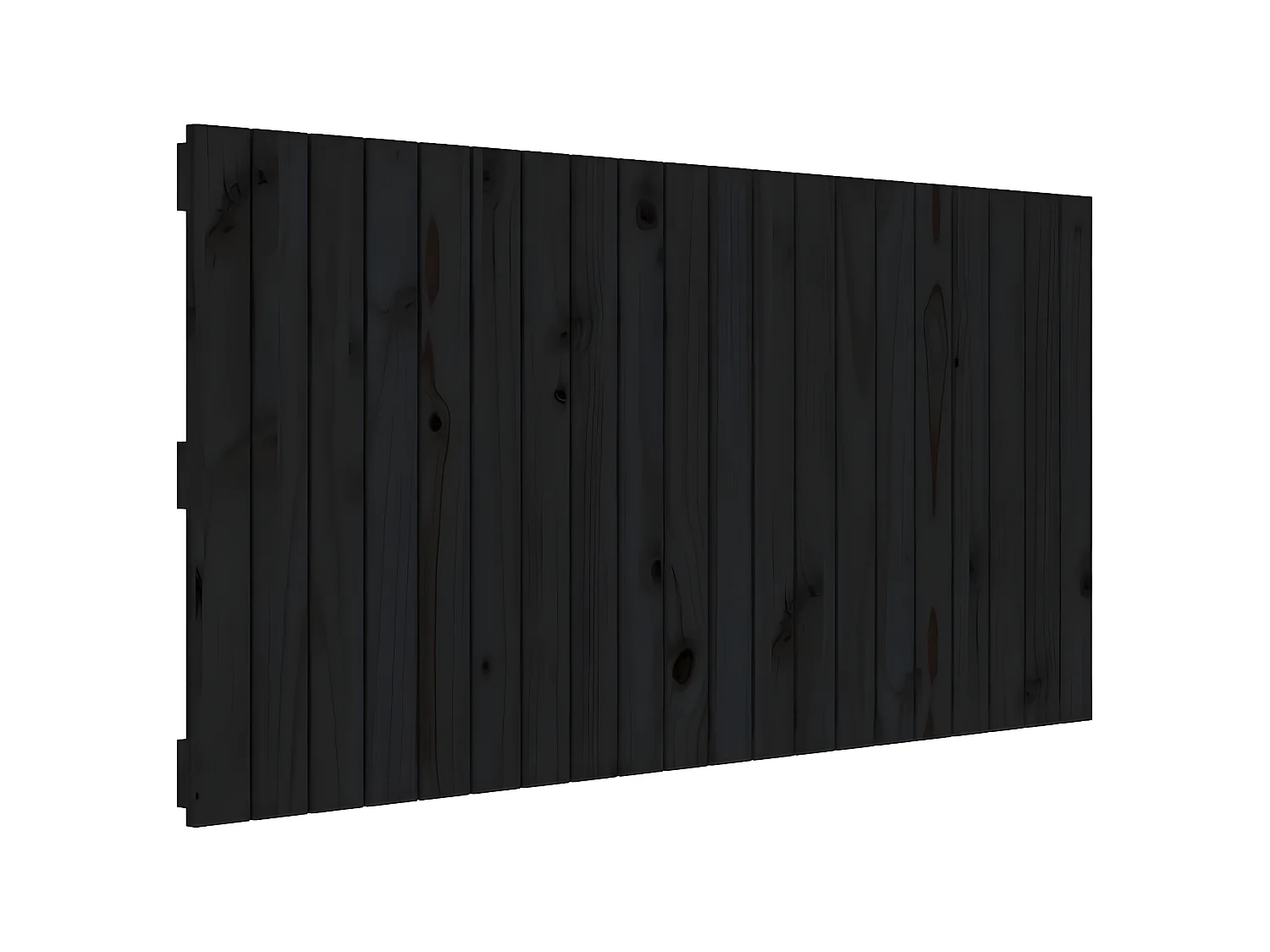 Cabecero de cama pared madera maciza pino negro 127,5x3x60 cm ES13901