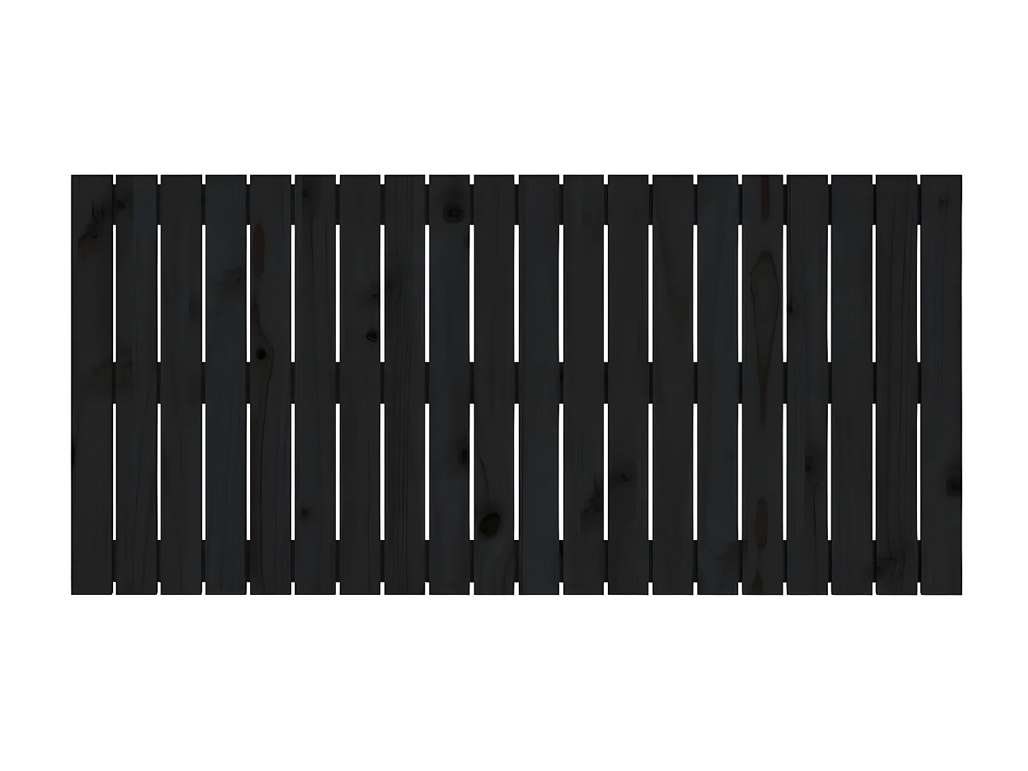 Cabecero de cama pared madera maciza pino negro 127,5x3x60 cm ES13901