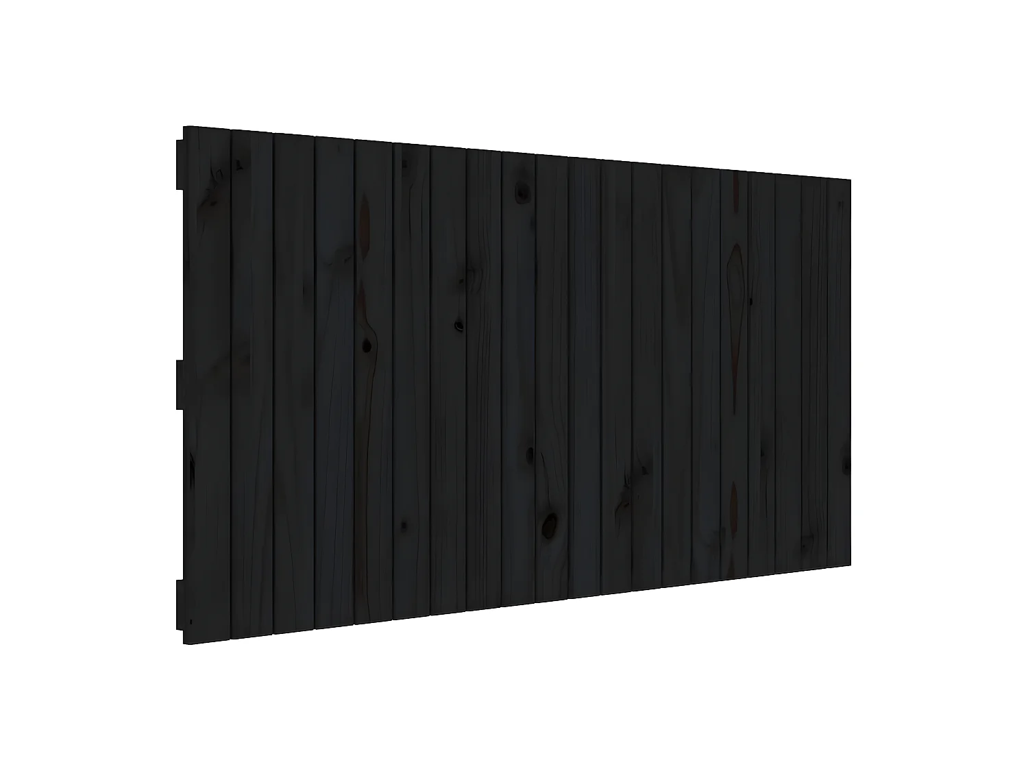 Tête de lit murale Noir 127,5x3x60 cm Bois massif de pin POI99717 BonneVie Meuble