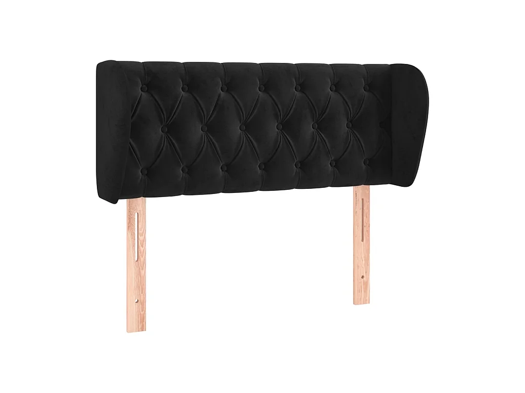 Testiera | Testata del letto ad Orecchio Nera 93x23x78/88 cm in Velluto