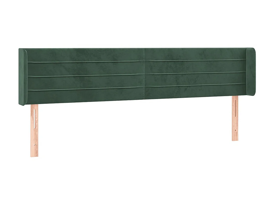 Cabeceira cama c/ luzes LED veludo 163x16x78/88 cm verde-escuro PT224083
