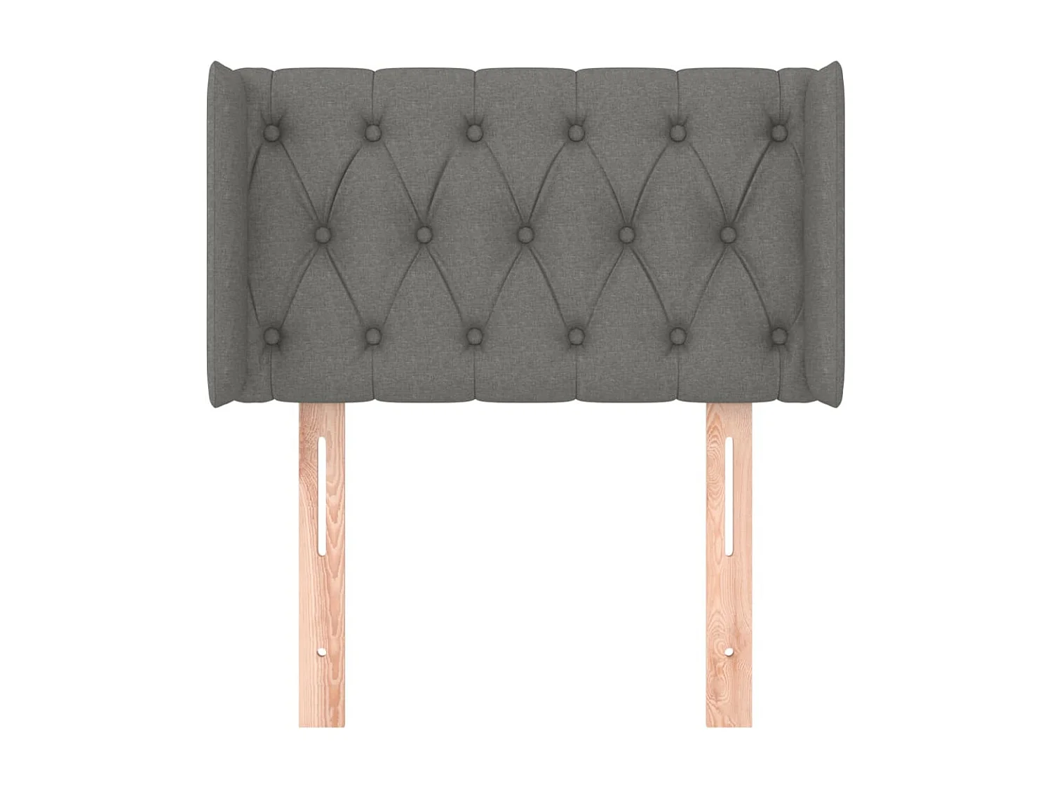 Tête de lit avec oreilles Gris foncé 83x16x78/88 cm Tissu POI91705 BonneVie Meuble