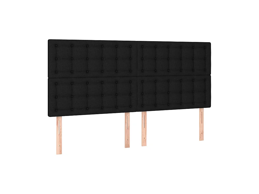 Kopfteil,Bettkopfteile 4 Stk. Schwarz 80x5x78/88 cm Stoff -gkd105220