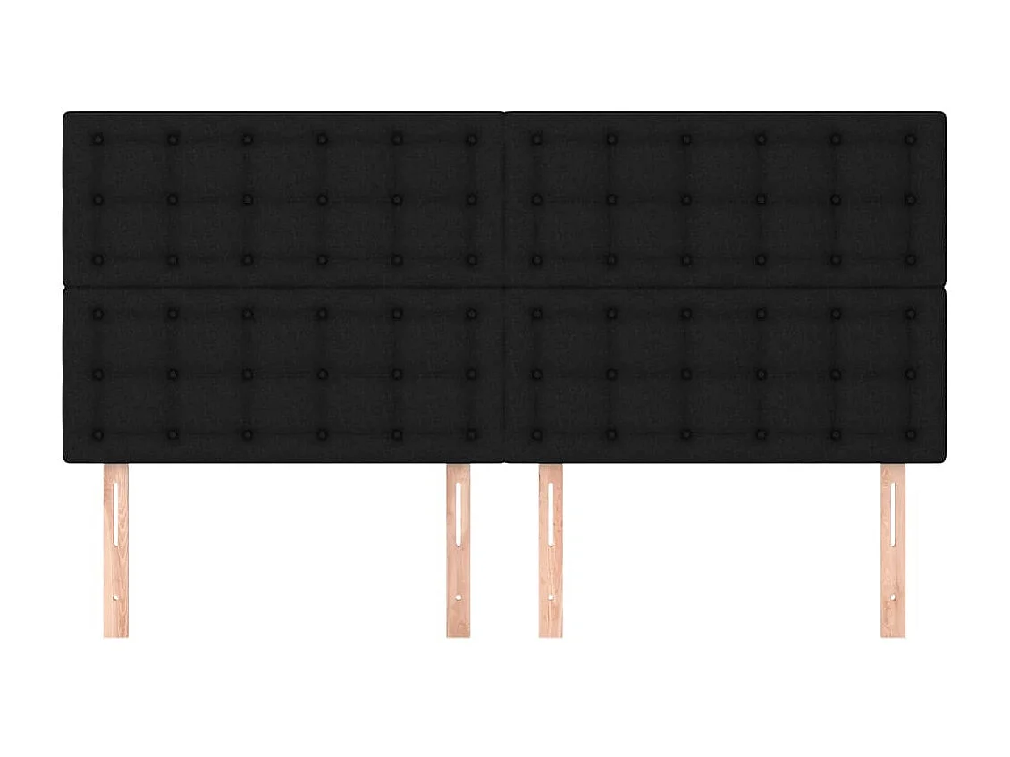 4 pcs Têtes de lit Noir 80x5x78/88 cm Tissu PLO62311 BonneVie Meuble