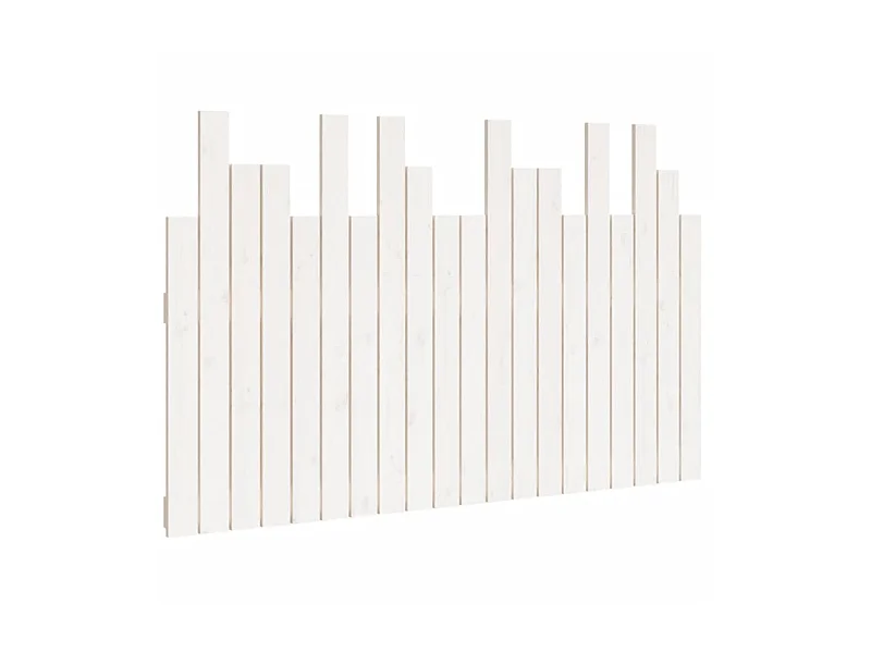 Testiera | Testata del letto da Parete Bianca 127,5x3x80 cm Legno Massello di Pino