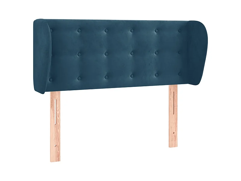 Testiera | Testata del letto ad Orecchio Blu Scuro 93x23x78/88 cm in Velluto