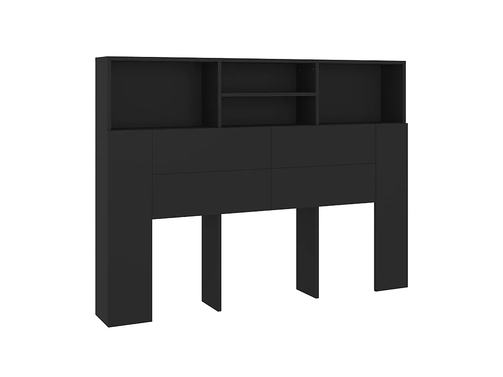 Testiera | Testata del letto con Scomparti Nera 140x19x103,5 cm
