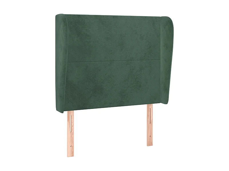 Cabecero con orejas de terciopelo verde oscuro 103x23x118/128cm ES93263