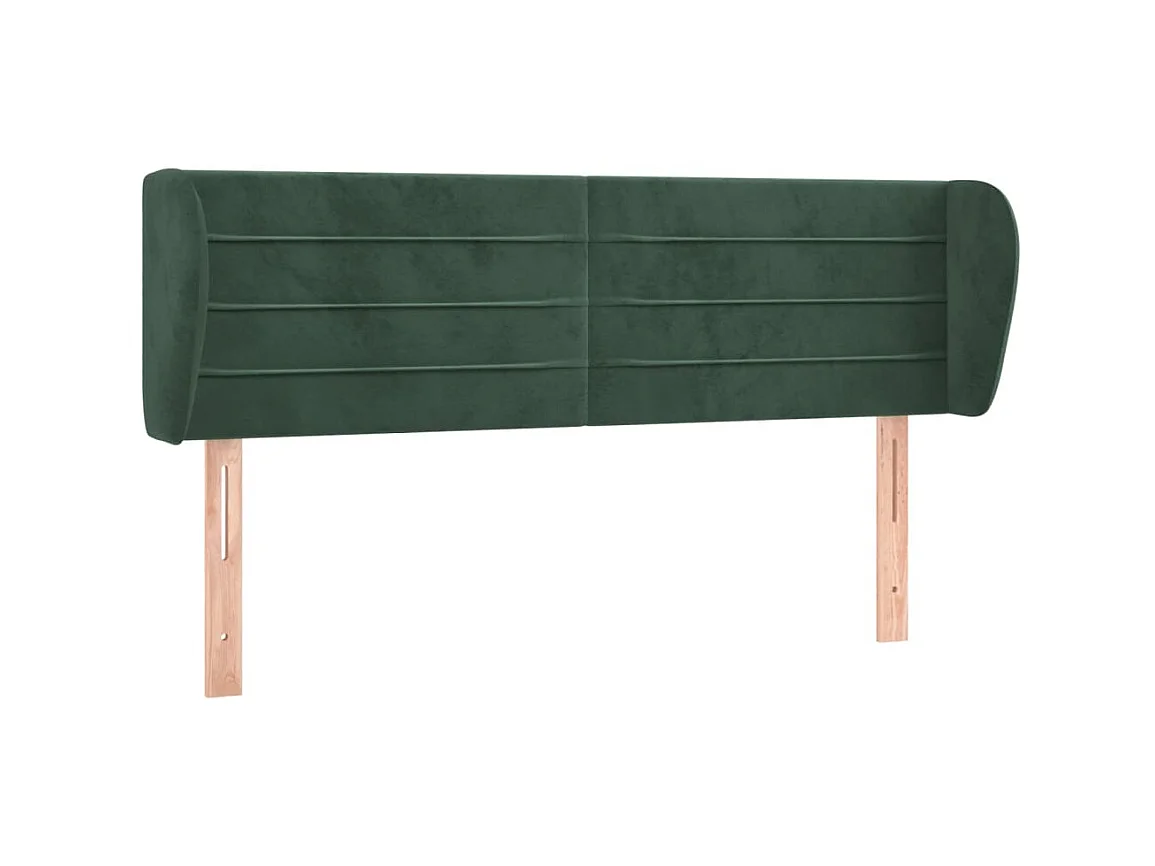 Testiera | Testata del letto ad Orecchio Verde Scuro 147x23x78/88 cm in Velluto