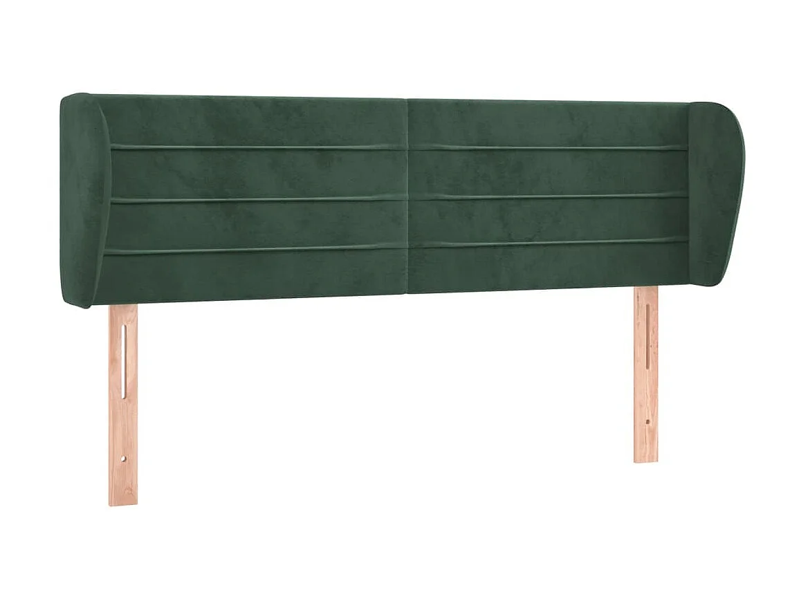 Tête de lit avec oreilles Vert foncé 147x23x78/88 cm Velours POI47599 BonneVie Meuble