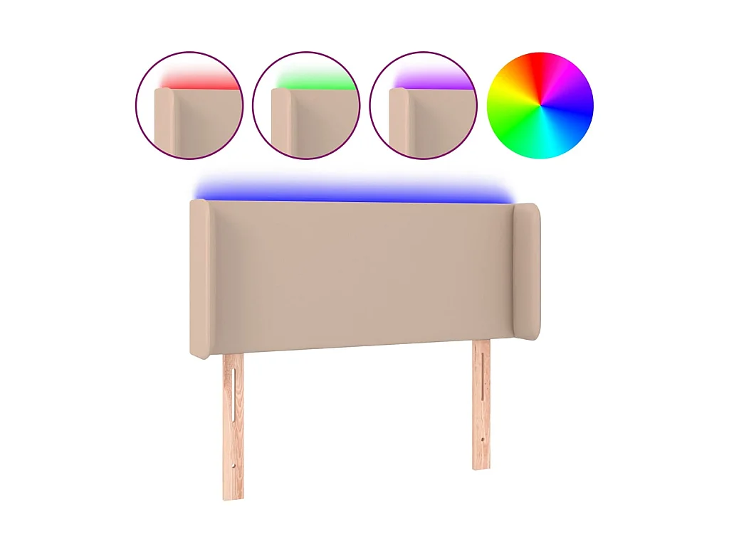 Tête de lit à LED Cappuccino 93x16x78/88 cm Similicuir POI81704 BonneVie Meuble