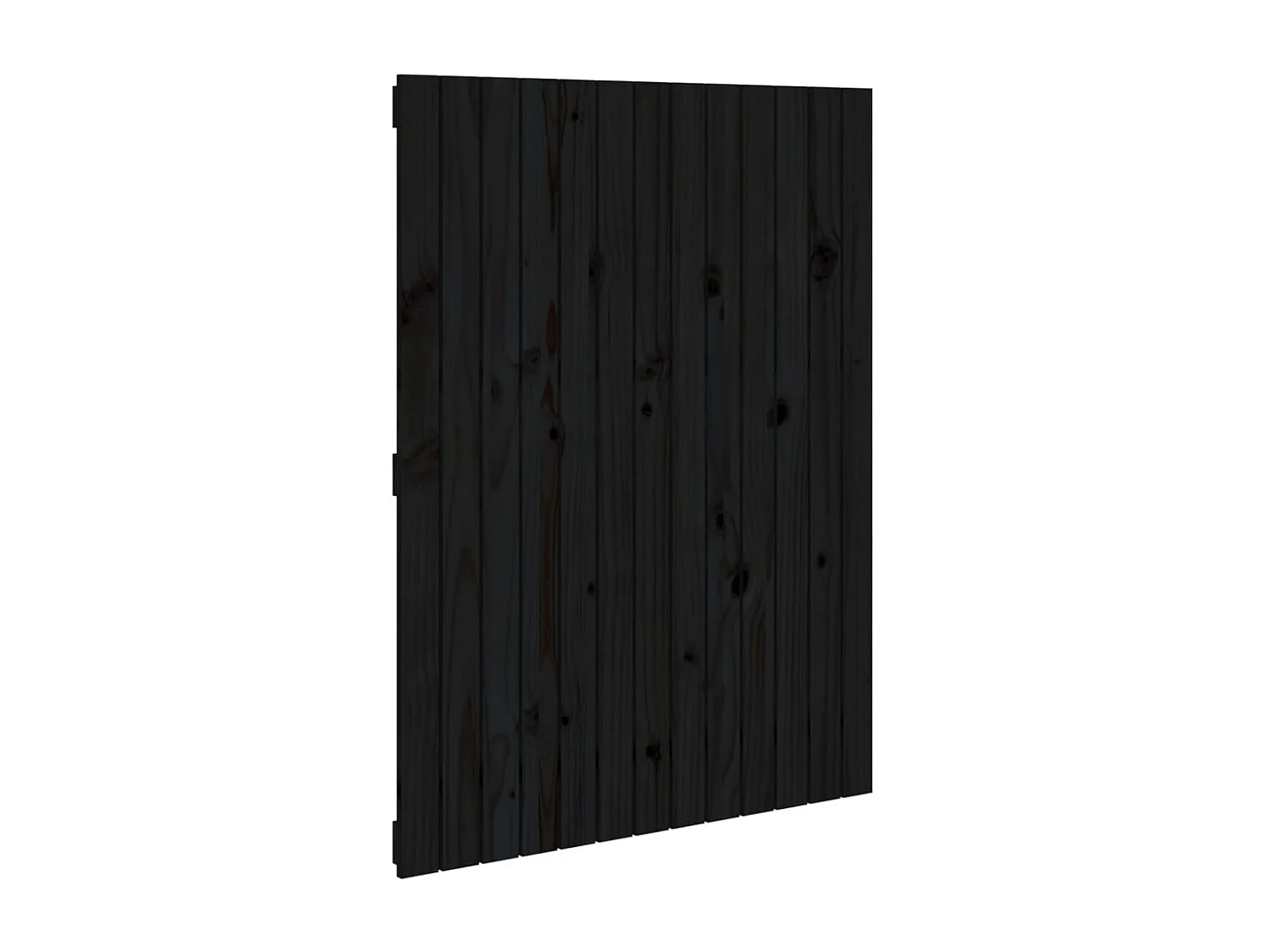 Cabecero de cama pared madera maciza pino negro 82,5x3x110 cm ES69988