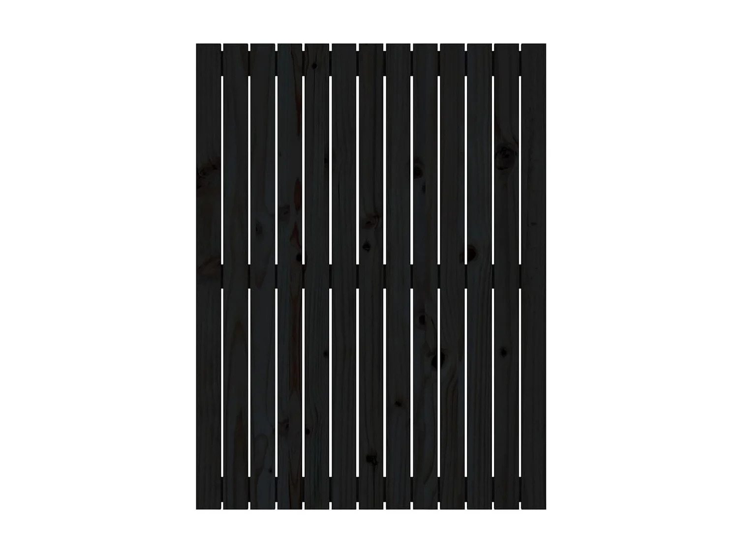 Cabecero de cama pared madera maciza pino negro 82,5x3x110 cm ES69988