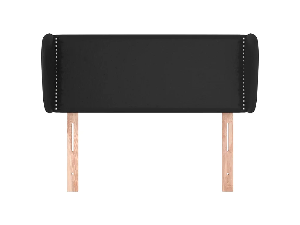 Cabeceira de cama c/ abas couro artificial 103x23x78/88cm preto PT468410