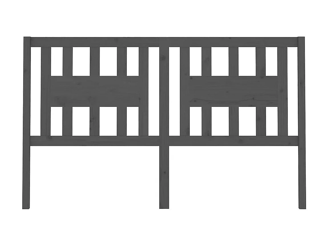 Cabeceira de cama 126x4x100 cm pinho maciço cinzento PT429309